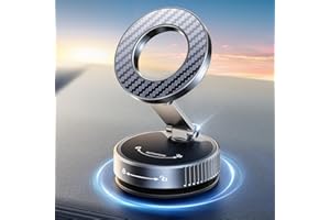 Mohard 2025 Soporte Magnetico Movil Coche para MagSafe [Gel Nano + Succión de Vacío], 360° Ajustable Plegable y 2400GF Imán Potente Sujeta Suporte Telemovel Carro para iPhone 17/16/15/14/13/12