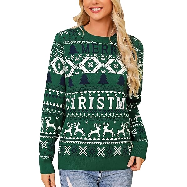 Hamishkane Nieuwe uniseks dames Kerstmis rendier sneeuwvlok kerst nieuwigheid trui top, Rood, 46/48/Meer