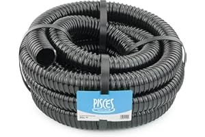 Pisces 50mm (2 inch) Black Pond Corrugated Flexible Hose Pipe - 5m Roll