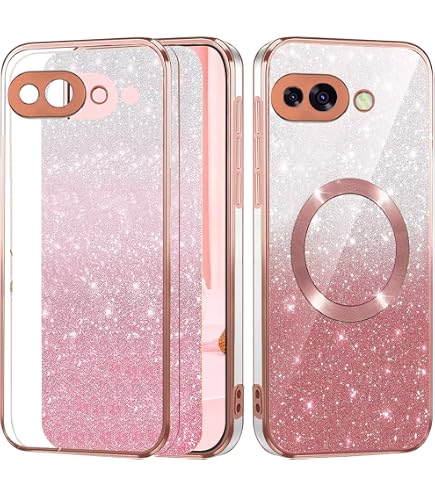 Custodia per cellulare Pixel 9a, con glitter luccicanti, ultra