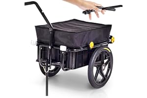 SAMAX Remolque de Bici Bicicleta Cesta Extraible Rueda Neumaticos Remolque de Transporte para Carga
