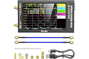 Seesii NanoVNA-F V2 Analyseur de Réseau Vectoriel - Analyseur d'antenne 50 kHz - 3000 MHz HF/VHF/UHF/VNA avec Écran de 4,3 Pouces pour Mesure S-Parameter, Tension SWR, Phase, Retard, Smith Chart