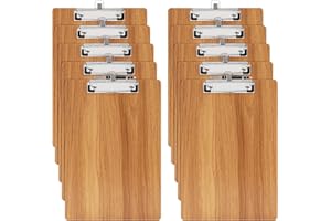 URbantin A5 Portapapeles de Madera,10 Piezas A5 Portapapeles con Pinza,Madera Portapapeles,A5 Clipboard