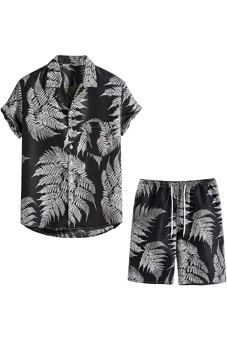 Ensemble Chemise + Short Homme - Tenue Décontractée été - T-shirt Blanc & Short - Look Sportwear Confortable