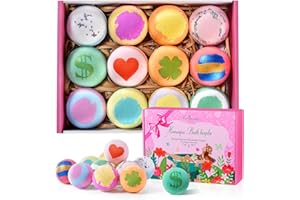 Badebomben, Aofmee Badekugeln Frauen, 12 pcs Badebombens Geschenkset, Entspannung Geschenk für Freundin Mutter Kinder, SPA Badezusatz für Adventskalender Weihnachts Valentinsgruß Geburtstagsgeschenk