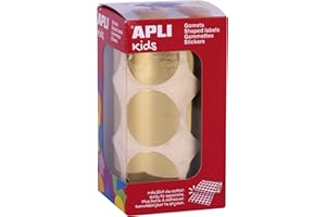 APLI Kids 18481 - Rollo gomets redondos Ø33 mm metalizados oro
