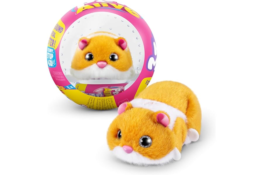 Pets Alive Hamstermania Orange by ZURU Hamster, Electronic Pet, 20+ Sounds Interactive, Hamster Ball Toy for Girls and Children, (Orange)