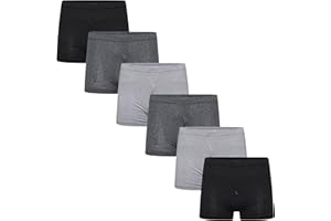 Sockstack 6 Pairs Men's Plain Jersey Boxer Shorts Underwear, Classic Cotton Rich Boxers
