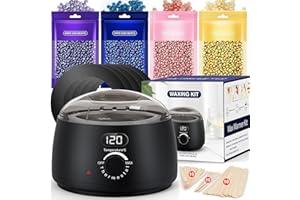 IFANZETECH Chauffe Cire Epilation Kit D'épilation à la cire: Appareil a Cire avec LED Écran, 400g Epilation Perle, 30 Spatules, D'épilation à Domicile Kit Pour Tous Les Types de Cheveux