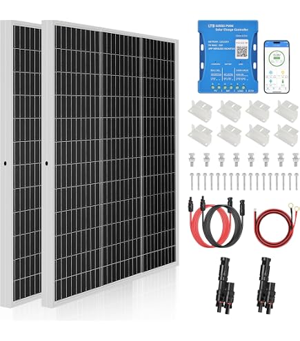 Topsolar 340W Solar-Kit (2x170W, 12V) Monokristallin – Mit 30A PWM-Regler, Kabel, Z-Halterungen Für Wohnmobil, Boot & Hütte
