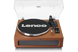Giradischi Lenco LS-430 - giradischi Bluetooth - altoparlanti integrati 40 watt RMS - trasmissione a cinghia - controllo del tono - preamplificatore - uscita RCA e ingresso AUX - marrone, LS-430BN