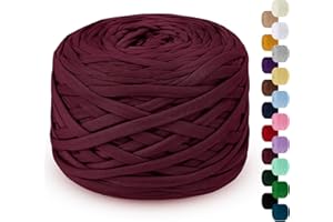 LEREATI 285g T Shirt Yarn for Crocheting 100m Elastic Ribbon Yarn Thick Crochet Fabric Yarn, Knitting T-Shirt Yarn for Crochet Bag, Blanket, Basket, DIY Projects, Home Decor (Fuchsia)