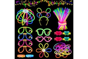 MOSSNDAR Braccialetti Luminosi Fluorescenti 232 Pezzi, Starlight Fluo Party Festa Gadget Compleanno Bambini kit per Fare Braccialetti, Neon Decorazione per Compleanno Matrimonio Capodanno Natale