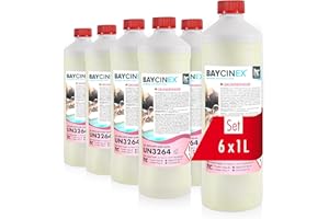 Höfer Chemie 6 x 1 L BAYCINEX Nettoyant de Base pour Piscine et Bassin - Nettoyant Acide Contre Les dépôts dans Les bassins