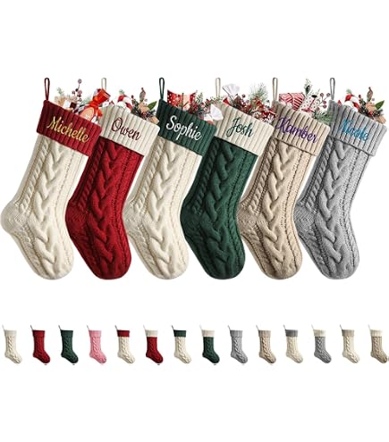 MJARTORIA Nikolausstrumpf Personalisiert Weihnachtsstrumpf