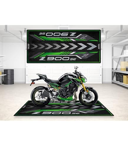 Wibeart Garagenmatte Für Motorradmodell CBR 600RR, Parkmatte, Boxenmatte, Waschbarer, Rutschfester Garagen- Und Ausstellungsraum-Bodenteppich (Größe 1: 86,6 X 39,4/220 X 100 Cm
