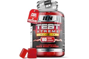IRON LABS NUTRITION Test Xtreme Booster Gummies for Men – 60 Vegan Gummies (Sugar Free & Mixed Berry Flavour) – High Strength Booster Supplements for Men with Maca, Ginseng, Zinc and Selenium