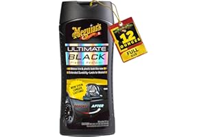 Meguiar's Ultimate Black Plastic Restorer, odświeżenie i ochrona dla czarnych i szarych tworzyw sztucznych do samochodów i motocykli - 355 ml, G15812EU
