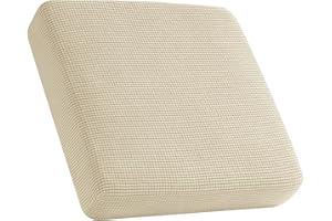 SYLC Fundas De Cojín, Funda para Sofá Elásticas, Funda Elástica Protectora De Sofá Tartán, Funda para Sofá Elástica Protector Separados (Beige,1 Plaza Grandes)