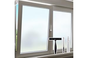 ‎WINDIMILEY Windimiley Fensterfolie Blickdicht Sichtschutzfolie Fenster, Milchglasfolie Selbstklebend Statisch haftend, UV-Schutz Sichtschutz Glasfolie für Heimbüro Badezimmer Küche Matt 44.5 x 200 cm