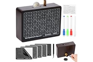 ‎SELIZO Selizo Spardose Holz,Sparbox mit Zahlen Ankreuzen,Sparbox with Ziel,Spardose mit zähler Zum Ankreuzen,Sparschwein mit Sparziel,Spardoses €500 €1,000 €2,000 €3,000 €5,000 Euro Keine Montage