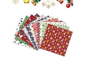 CRETVESTSAR 24 Sheets Christmas Scrapbook Paper Set - 6x6 Inch (15x15cm), 12 Designs Scrapbooking Supplies for Decoupage Paper DIY Crafts Card Making Journaling Themed Creative Projects (Christmas A)