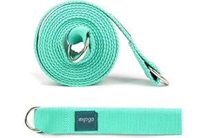‎MYGA Myga 2-in-1 Yoga Gürtel Gurt zum Dehnen und Verbessern der Flexibilität - Verstellbarer Yoga Sling zum Tragen Yoga Matte mit D-Ring Schnalle - Yoga Gurt zum Halten von Posen und Physiotherapie
