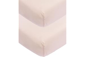 Meyco Baby Uni Spannbettlaken 2er Pack für die Babywiege (Bettlaken mit weicher Jersey-Qualität, aus 100% Baumwolle, perfekte Passform durch Rundum-Gummizug, Maße: 40 x 80 / 90cm), Soft Pink, 563281