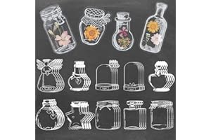 ‎CHARFIA 40 Stück Transparentes Lesezeichen, Getrocknete Blumen, DIY Hausgemachte Glaswaren-Aufkleber Bookmark, Klare Florale Maker für Kinder Heim Schule Buch