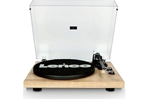 Lenco LBT-188 Plattenspieler - Bluetooth Plattenspieler - Riemenantrieb - 2 Geschwindigkeiten 33 u. 45 U/min - Anti-Skating - Vinyl zu MP3 digitalisieren - braun kiefer