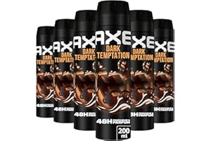 AXE - Déodorant Homme Spray - Dark Temptation - 48h non-stop frais - Parfum chocolat - lot 6x200ml