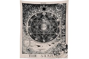 INTDORM Tarot Star Tapestry Wall hanging Zodiac Tapestry Astrology Tapestry Meditation Tapestry Medieval Tarot Decor Wall Tapestry For Bedroom Dorm Room (150x200cm)