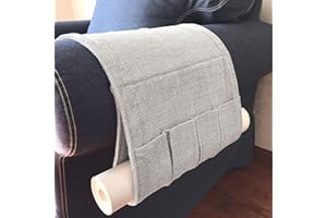IPENNY Sofa Armlehne Organizer Betttasche Couch Stuhl Aufbewahrungstasche Hängende Canvas Speicherbeutel für Handy Buch Stifte Zeitschrift und TV Fernbedienung