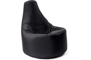 MaxiBean Bean Bag Chair Gaming indoor Outdoor Weather Resistant - Perfect for Home, Garden, Living Room Lounge - Adult, teenager Big Recliner BeanBag Chairs with Filling Beans Included - Black