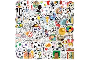 FOCRI Lot de 100 autocollants de football en vinyle imperméables pour enfants, adolescents, adultes, jeux de football pour bouteille d'eau, ordinateur portable, moto, équipe de football, fans de fête