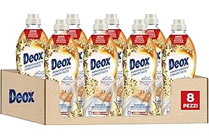 Deox - Ammorbidente Lavatrice Concentrato, 360 Lavaggi, Vaniglia e Argan, Capi Morbidi e Profumati, con Tecnologia Fresh Protection, 900ml x 8 Confezioni