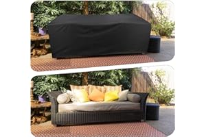 AEFOUU Housse Salon de Jardin Exterieur 250x90x60cm Bache de Protection Exterieur Table Impermeable Rectangulaire Chaise Longue Jardin Anti-UV Résistance au Vent avec Corde et Boucle Verrouillage