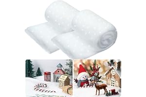 Skylety Weihnachten Schneedecke Set Glitzerte Künstliche Schneedecke Gefälschte Indoor Schneedecke Winter Wunderland Falsch Schneedecke für Hintergrund Party Dekor (2 Sets, 1,3 x 9,8 Feet)