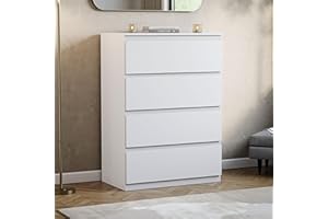 Vida Designs Denver 4 Drawer Chest of Drawers White – Modern Wooden Storage Unit
