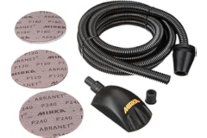 Mirka Roundy Kit bloque de mano con succión / bloque de lijado velcro / manguera de succión / 15 x discos de lijado de red Mirka Abranet Velcro Ø 150mm grano P120 P180 P240 / KIT00ROUND