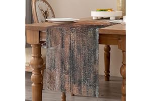 VELVHOM Runner Tavola Autunno Moderno 33 x 183 cm Runner da Tavola Lino Decorazione Natalizia Invernale Marrone Dipinto Fine Tavolo Stagionale Decorazione Tavolo da Cucina Decorazioni per Feste Interni