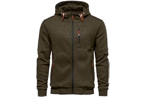 VANVENE Męska bluza z kapturem, kurtka, lekka bluza z długim rękawem, zamek błyskawiczny, sweter