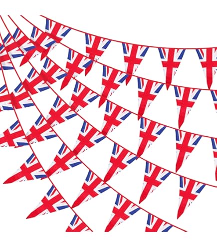 Bristol Novelty PG022 Guirlande De Fanions St George, Rouge/blanc