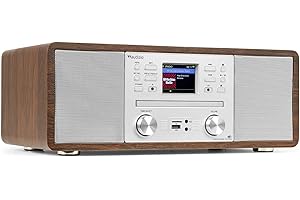 Audizio Avola All-in-One DAB Radio & CD Player with Bluetooth, Internet Radio, USB & Micro SD Playback, DAB+, FM Tuner, Stereo Speakers, Alarm Clock, Remote Control, Stylish Silver Finish