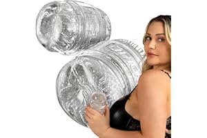Fleshlight - Quickshot Mia Malkova - Ḿáṣtṵrḇáḑőr Máṣcṵlinő Real - Textura Superskin - Diseño Compacto y Transparente - con 2 Orificios de Entrada - Placer Extremo