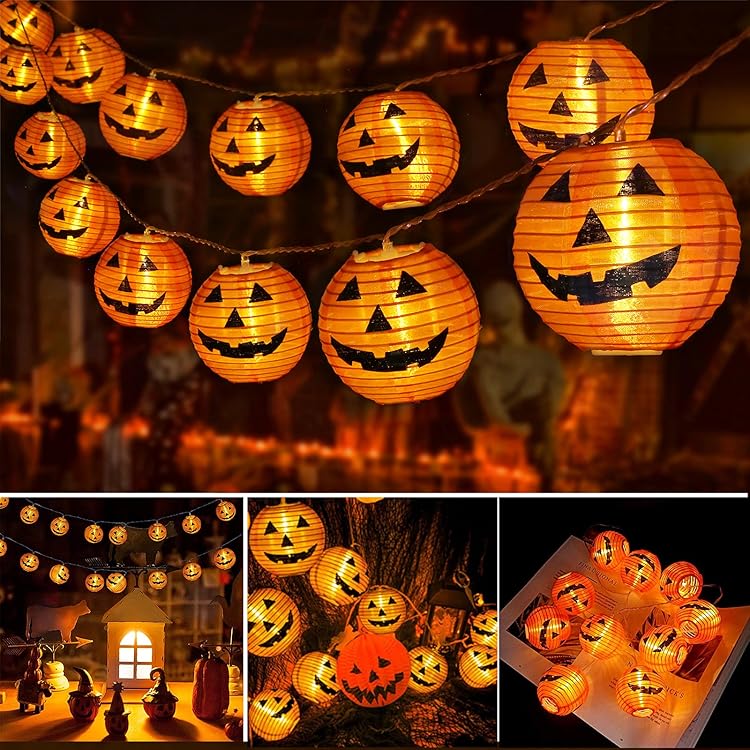 Halloween Kürbis Lampion Mit Hexenhut - Klappbare LED-Laterne Für Innen & Außen
