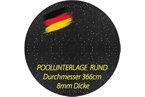aruma® Poolunterlage 366 cm Durchmesser | 8 mm dick | Perfekt als Schutz & rutschfeste Unterlage für den Pool | Temperaturbeständig | Kratzfest