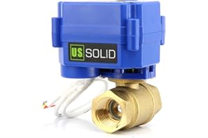 U.S. Solid 1/2" Motorized Ball Valve Brass Electrical Ball Valve DN15 with Full Port, 9-24V AC/DC, 3 Wire Setup