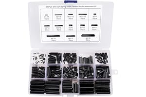 QIMEI-SHOP Slotted Spring Pins Split Spring Dowel Tension Roll Pin Assortment kit M1.5 M2 M2.5 M3 M4 M5 M6 390 Pcs