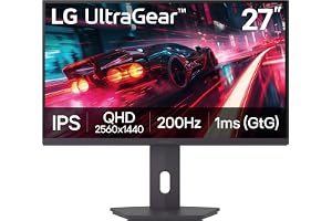 27G610A-B Ultragear QHD 27 tum (2560 x 1440) IPS-spelskärm, 200 Hz, 1 ms, AMD FreeSync Premium, VESA DisplayHDR 400, HDMI